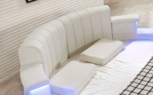 CBMmart Smart <strong>Furniture</strong> Circle Round Bed Storage Massage Leather Multi functional Bed King Size with <strong>LED</strong> <strong>light</strong> - Product Image 2