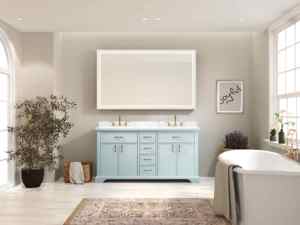 Coiffeuse de salle de bain Offre Spéciale de luxe en placage de chêne avec lavabo en céramique et dessus en quartz - Product Image 6