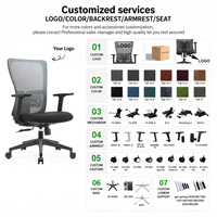 Chaise de bureau ergonomique en maille avec soutien lombaire réglable, chaise de bureau respirante OEM pour longues heures de travail