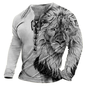 Оптовая продажа, лидер продаж, новые модные мужские повседневные топы с <span class=keywords><strong>3D</strong></span>-принтом животных, футболка с длинным рукавом - Product Image 2