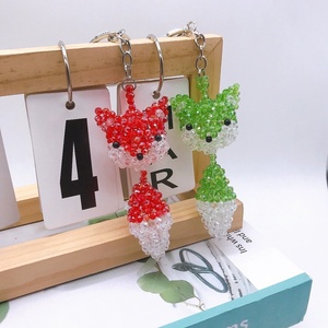 พวงกุญแจลูกปัดพลาสติกทรงเหลี่ยมลายการ์ตูนสัตว์ทำมือ DIY ลูกปัดอะคริลิกใส พวงกุญแจจิ้งจอกหางใหญ่น่ารัก - Product Image 4