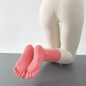 Wholesale Women Compression <b>Socks</b> with Grip Non-slip Long <b>Sports</b> Toe Calf Yoga Five Finger - Product Image 6