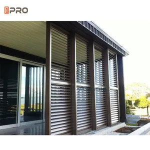Paneles oscilantes de doble hoja alta Ventilación exterior Hoja acústica fija Exterior Metal Aluminio Industrial Horizontal