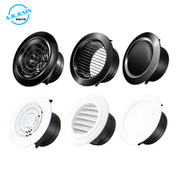 Diffuseur à lamelles droites en plastique ABS blanc, réglable, pour mur et plafond, pour salle de bain et cuisine
