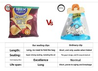 Bâtonnets de scellage pour sacs alimentaires en plastique PP réutilisables et hermétiques pour le stockage des collations et l'organisation de la cuisine