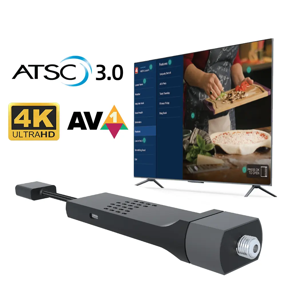Custom ATSC3.0 TV Stick 4K HDR ATSC-T Hybrid OTT Stick TV ATSC3.0 sintonizzatore con LPDDR4 2 + 8GB