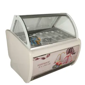 European Style Ice Cream Popsicle Freezer Display Showcase Supermarket Restaurant Fast Food Display Cooler Cabinet Refrigerator