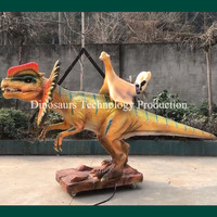 Manège de dinosaure animatronique artisanal pour parc à thème ou manège de Dilophosaure télécommandé pour le plaisir des enfants