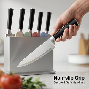 Juego de Cuchillos Profesionales con Tabla de Cortar de Plástico Codificada por Colores, Juego de Cuchillos de Cocina para Preparación de Comidas - Product Image 3