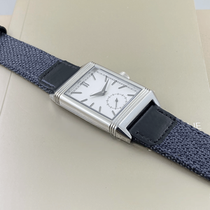 <b>Men</b> Minimalist Rectangular <b>Watch</b> with Small Seconds Polished Metal Case Monochrome Strap for Formal & <b>Smart</b> Casual - Product Image 1