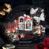 20 autocollants par paquet, série Nocturne, autocollants décoratifs de style gothique avec un thème architectural sombre