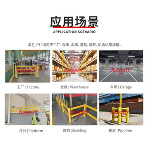 Barrera de Seguridad Elástica Anticolisión para Tráfico, 125 mm de Diámetro, Color Amarillo, para Protección de Plataformas - Product Image 2