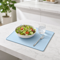 Set de table en silicone antidérapant et résistant à la chaleur, imperméable, imprimé, tendance pour la salle à manger