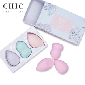 Éponge de maquillage lavable Non toxique de haute qualité 3 pièces ensemble doux couleur <span class=keywords><strong>personnalisable</strong></span> mélangeur cosmétique outil de beauté multifonctionnel - Product Image 1