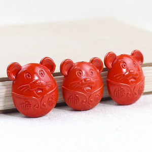 Cinnabar จี้รูปหนูนำโชคเครื่องประดับสำหรับสัตว์เลี้ยงจี้รูปหนูอุปกรณ์งานฝีมือสำหรับการทำเครื่องประดับ DIY - Product Image 1