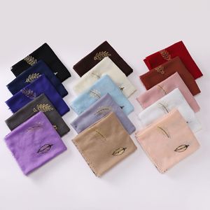 Pañuelo Hijab de Lujo de Algodón y Lino <span class=keywords><strong>TR</strong></span> con Estampado de Lámina Dorada, Pañuelo Musulmán para la Cabeza, Malasia, África, Dubái - Product Image 4