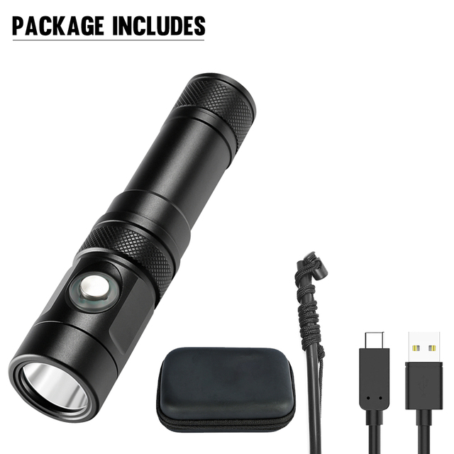 Asafee DT15Pro 2100LUMEN IP68 Waterproof Aluminum Alloy Diving Flashlight Type-C Rechargeable LED 8 Degree Underwater 150m Spot