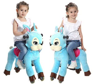 儿童游戏机械毛绒玩具骑车轮摇马儿童礼物 - Product Image 2