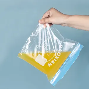 LDPE Plastik Rumah Tangga Segel Pegangan Tas Kunci Zip Tas Sandwich Ritsleting Freezer