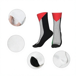 Crew <b>Socks</b> Geometric Pattern Red <b>Black</b> White Knitted Spandex Polyester Breathable Casual Summer Adult Regular Fit - Product Image 5