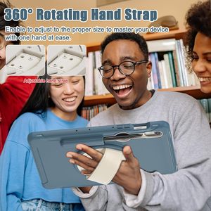 Đầy Đủ Cơ Thể Bảo Vệ Máy Tính Bảng Trường Hợp Đối Với <span class=keywords><strong>Samsung</strong></span> Galaxy Tab S9 FE 5G 11 Inch Stylus Chủ Chân Đế Dây Đeo Tay Chống Sốc Bìa - Product Image 3