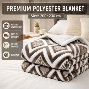 Poland stock Premium Polyester Blanket Soft <b>Sherpa</b> <b>Throw</b> Geometric Flower Bedding Cover 200 x 230 cm for Home Hotel EU fast ship - Product Image 1