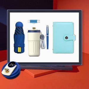 Promotion Customized Coffee Cup+Umbrella+<b>USB</b> <b>Drive</b>+Pen+A5 Notebook Red Series 5-in-1 Business Gift Set - Product Image 4