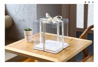 Boîte à gâteau entièrement transparente pour emballage de gâteaux d'anniversaire de 4, 6, 8 et 10 pouces