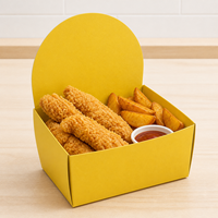 Boîte à sandwich en papier jaune imprimée sur mesure, emballage alimentaire jetable pour les hamburgers, les paninis et la restauration rapide
