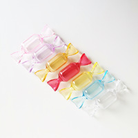 Petite boîte de rangement en plastique en forme de bonbon pour dragées, bagues, boucles d'oreilles, cadeaux de fête prénatale, boîte en forme de bonbon
