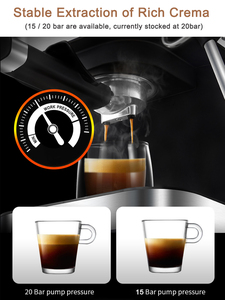 <span class=keywords><strong>Cafetera</strong></span> <span class=keywords><strong>Espresso</strong></span> Automática Eléctrica Retro Slim de 15 Bares, Tanque de Agua de Acero Inoxidable de 1.0L para Uso Doméstico o Hotelero - Product Image 3