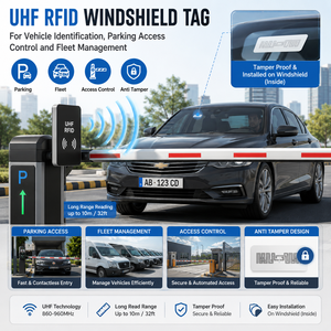 Tamper Proof UHF RFID Windshield Tag for Vehicle Identification Parking <b>Access</b> <b>Control</b> and Fleet Management - Product Image 3