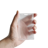 Porte-cartes d'identité en acrylique double usage Bestom, porte-badges en plastique rigide avec clé 1840-6610