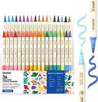 Marqueurs de peinture acrylique 72 couleurs, lot de 36 marqueurs acryliques à double pointe souple, stylos de peinture à base d'eau pour papier, peinture sur roche