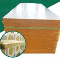 Panneau sandwich en laine de roche ignifuge, isolant thermique et acoustique, pour murs et toitures, panneaux en laine de roche