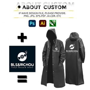 Imperméable unisexe en EVA personnalisé de haute qualité avec logo, vente en gros, veste imperméable épaissie pour femmes et hommes, noir, pour le camping - Product Image 2
