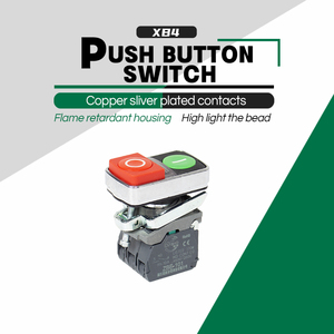 Lvbo gắn lỗ 22mm 380V 10A đôi đẩy nút chuyển đổi màu đỏ màu xanh lá cây hai nút - Product Image 1