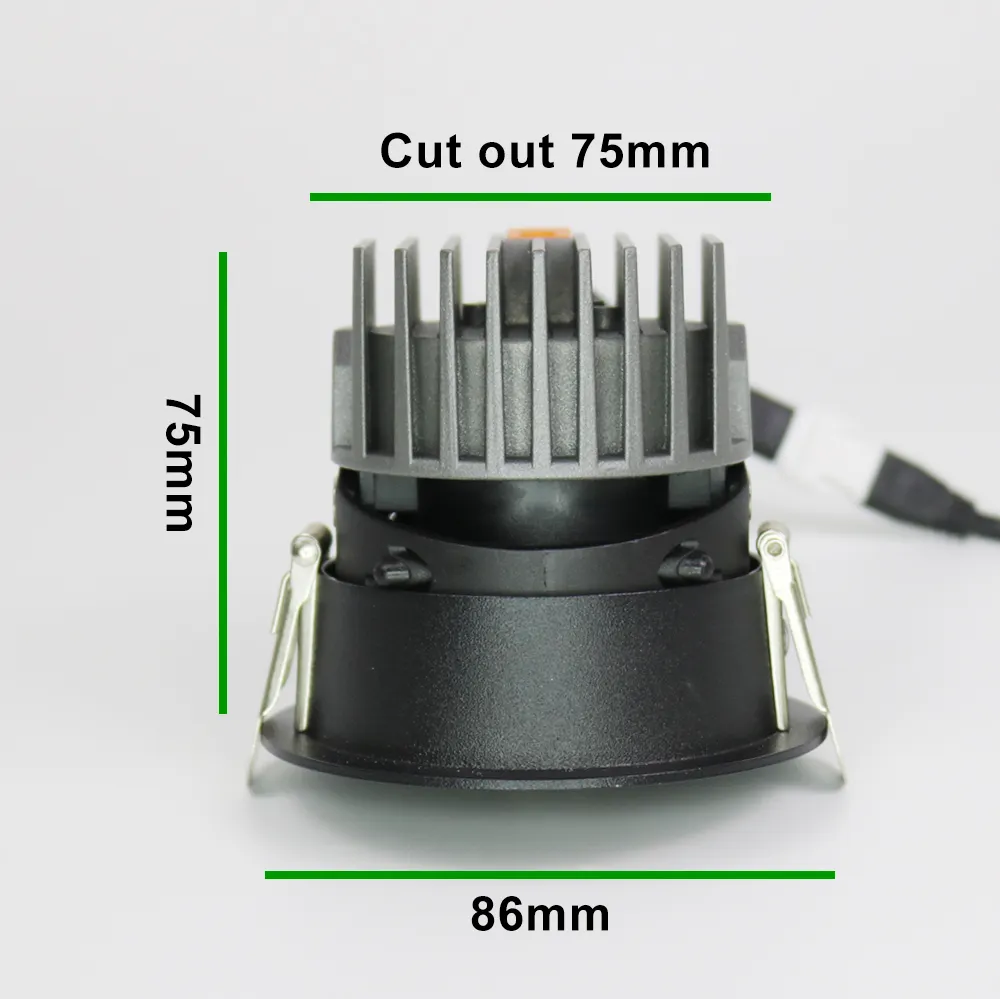 7W 안티 눈부심 천장 아래 조명 표면 장착 매입형 Led downlights 트리밍 라운드 매입형 코브 다운 라이트