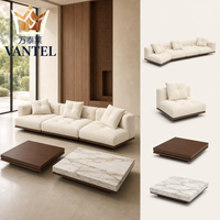 Ensemble de meubles de salon de villa de luxe, canapé modulaire personnalisé, fauteuils et tables basses pour projets résidentiels