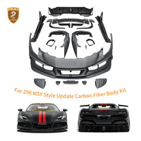 Kit carrosserie en fibre de carbone sèche style MSY pour Ferrari 296 GTB GTS : pare-chocs avant, garde-boue, jupes latérales, aileron arrière et diffuseur