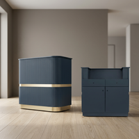 Bureau de réception rectangulaire moderne en bois massif durable avec revêtement en cuir pour bureau, salon, café, restaurant - Utilisation commerciale Modèle MP-00285