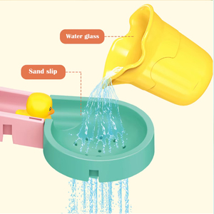 YRB bebé <span class=keywords><strong>bañera</strong></span> pared adsorber 72 piezas pistas DIY <span class=keywords><strong>bolas</strong></span> <span class=keywords><strong>de</strong></span> agua pato baño niños baño natación Slideway juguete - Product Image 3