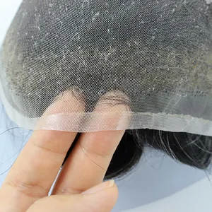 精细焊接单假发男士100% 天然人发假发男士透气男士假发毛细管6 ”更换系统