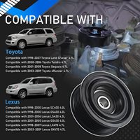 Antriebsriemen-Umlenkrollen-Kit Kompatibel mit 98-09 Toyota Land Cruiser Tundra Sequoia 4Runner, Lexus SC400 LS430 LX470 90K-38488
