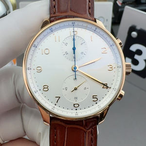 Reloj de pulsera automático de lujo clásico para hombre al por mayor, cronógrafo multifunción, correa de cuero genuino, movimiento Seiko directo ODM - Product Image 1