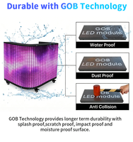 P1.53 P1.86 P2 Comptoir de réception mobile avec technologie GOB, table de DJ LED avec écran personnalisé, bureau incurvé haute résolution
