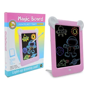 Suporte Personalização Iluminação 3D Magic Drawing Board Kids Luminous 3D Magic Light Up Drawing Pad com Caneta Neon