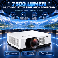 Projecteur de simulation commercial 7500 lumens, projecteur laser 3LCD à courte focale avec correction de déplacement de l'objectif