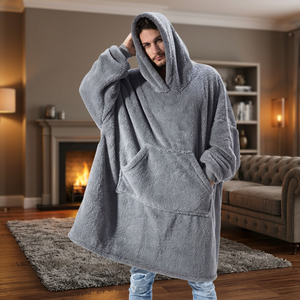 Fashion Streetwear Men Winter Custom Logo Label Oversized Teddy <b>Fleece</b> Eco-Friendly Breathable <b>Sherpa</b> Polyester/Cotton Hoodie - Product Image 2
