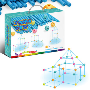 Giáo Dục Sớm Cho Trẻ Em Tự <span class=keywords><strong>L</strong></span>ắp Ráp Fort <span class=keywords><strong>Building</strong></span> Set 86 Khối Nhựa Vui Nhộn Đồ Chơi Xây Dựng - Product Image 2